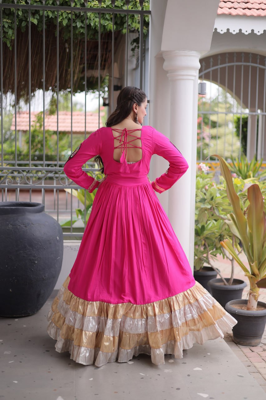 New Rayon Kutchi Gamthi Work Navratri Gown