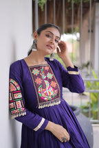 New Rayon Kutchi Gamthi Work Navratri Gown