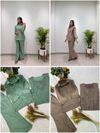 Trendy Salsa Silk Handwork Co-ord Set