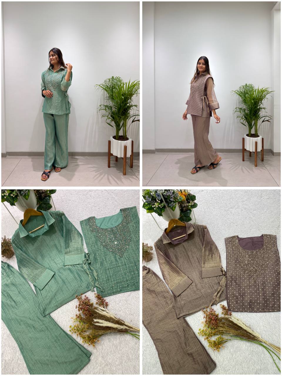 Trendy Salsa Silk Handwork Co-ord Set