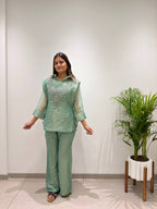 Trendy Salsa Silk Handwork Co-ord Set
