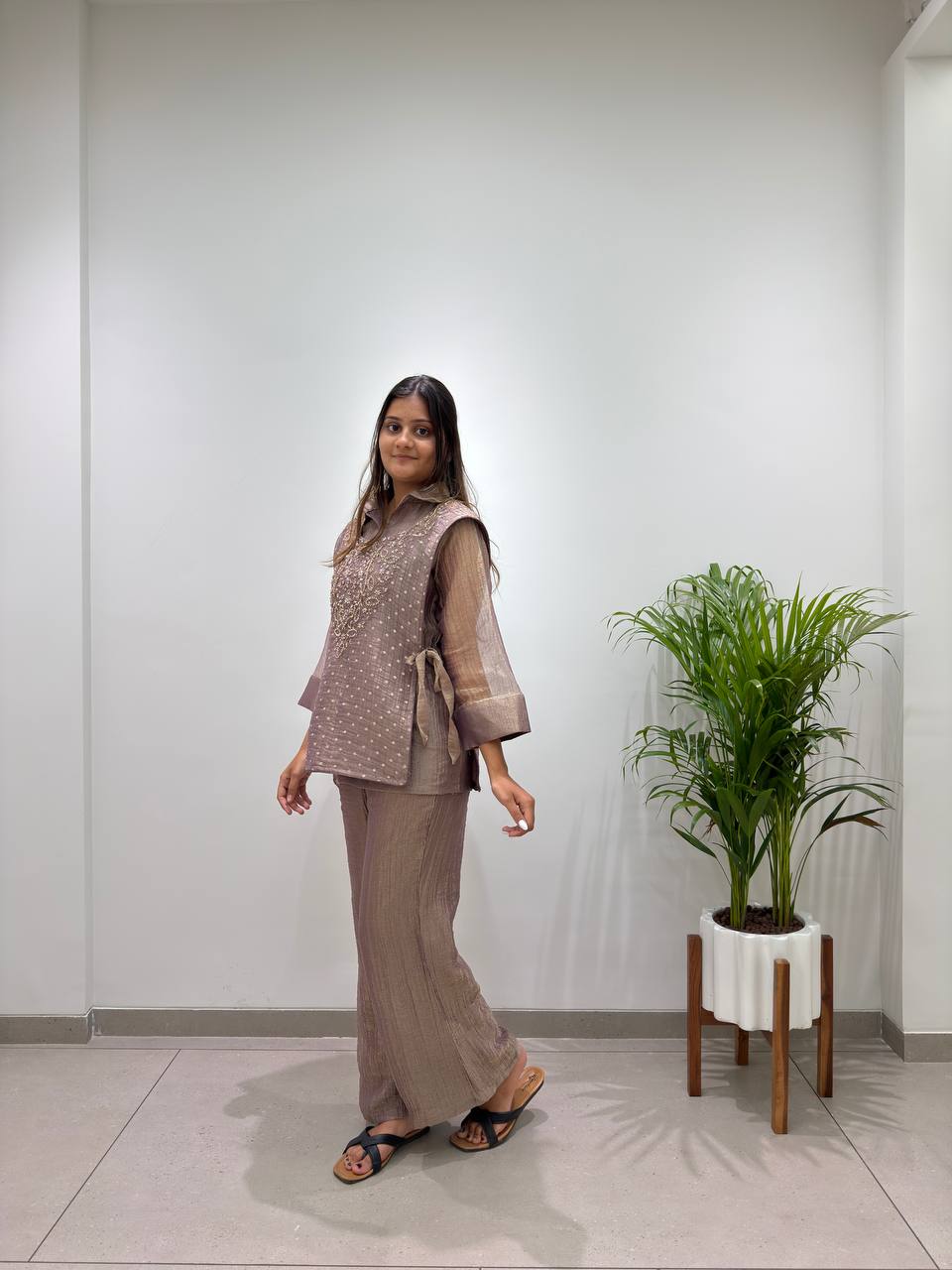Trendy Salsa Silk Handwork Co-ord Set