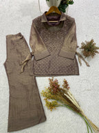 Trendy Salsa Silk Handwork Co-ord Set