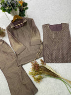 Trendy Salsa Silk Handwork Co-ord Set