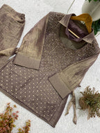 Trendy Salsa Silk Handwork Co-ord Set