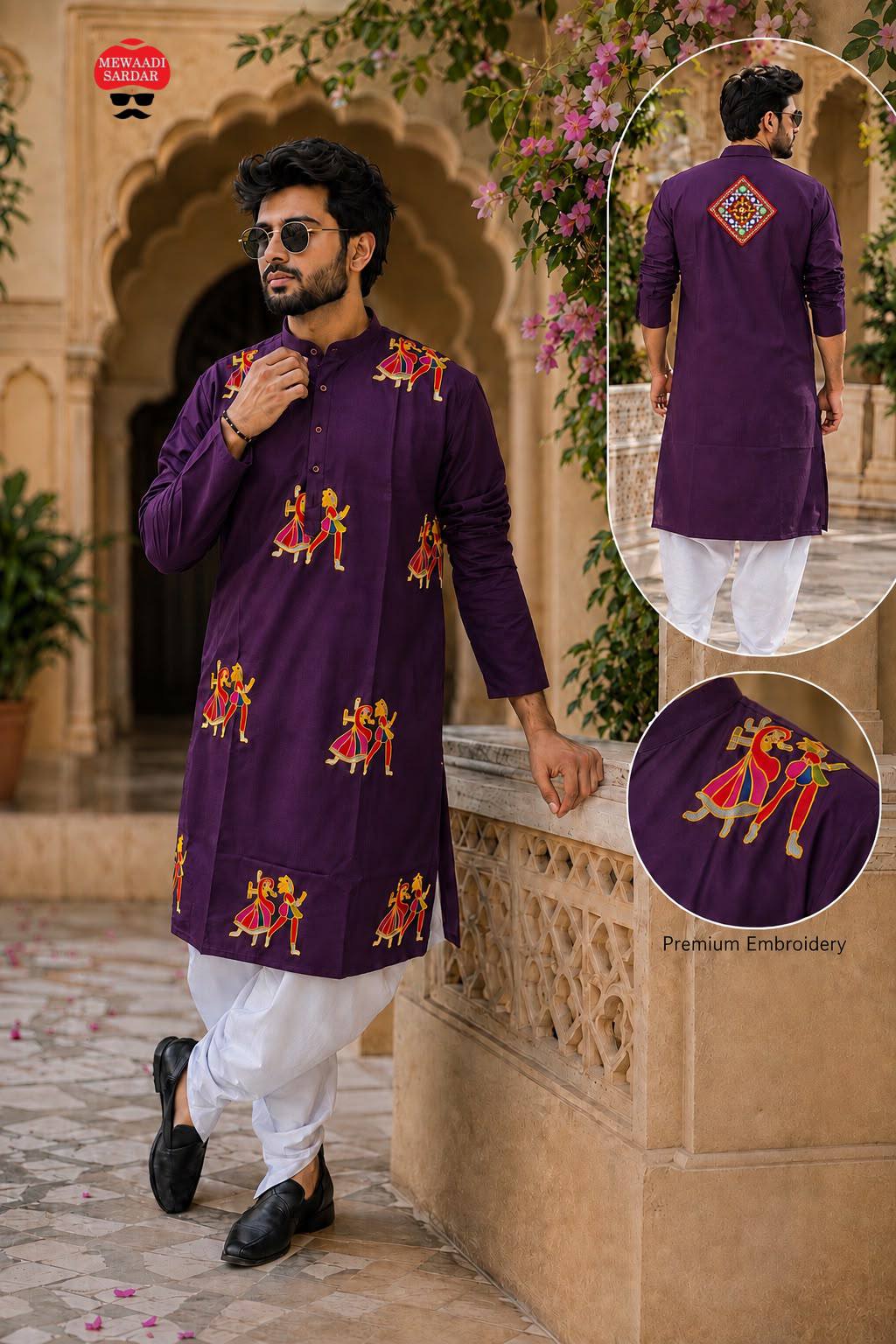 Festive Flex Cotton Kurta and Dhoti Set for Navratri