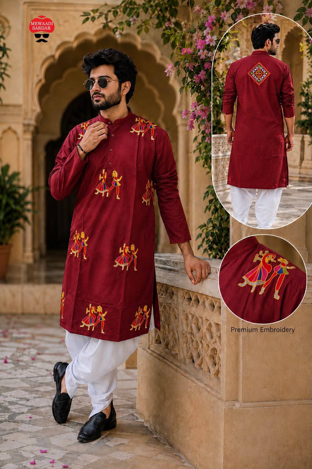 Festive Flex Cotton Kurta and Dhoti Set for Navratri