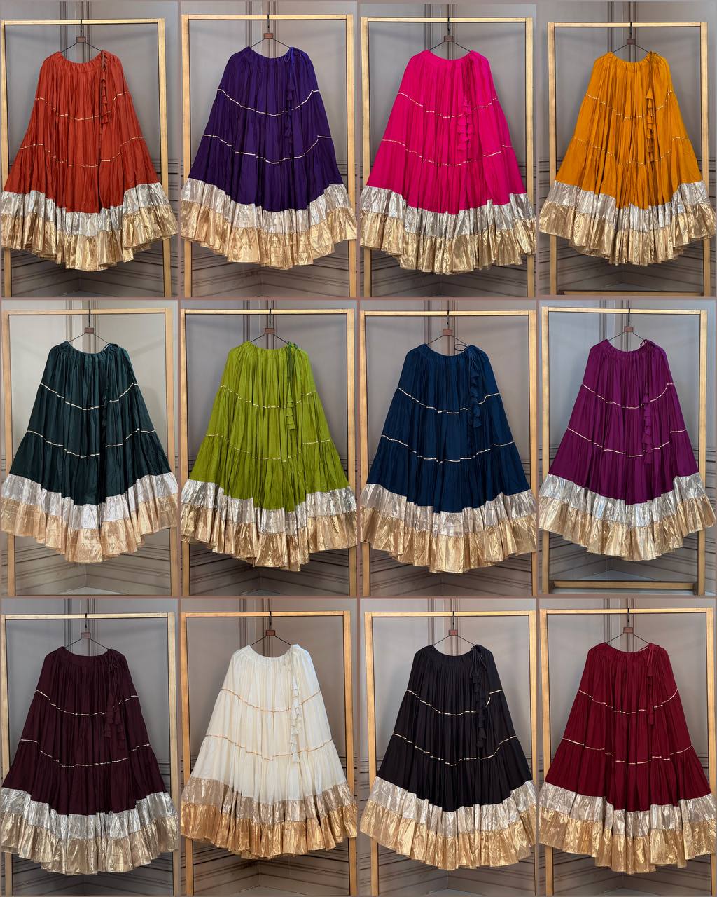 Navratri Special Rayon Layered Lahenga Collection