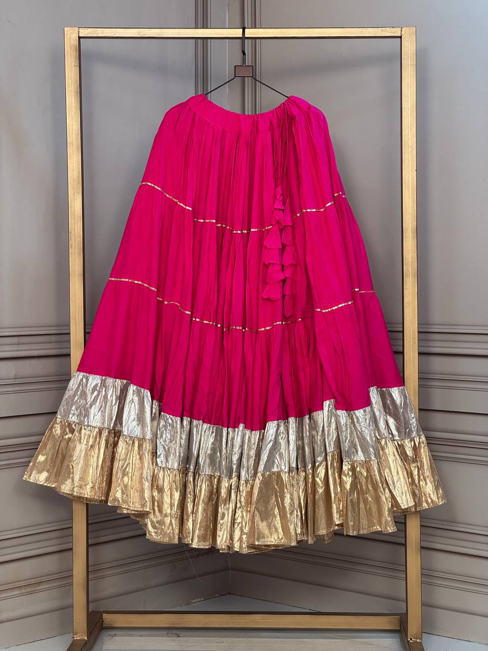 Navratri Special Rayon Layered Lahenga Collection