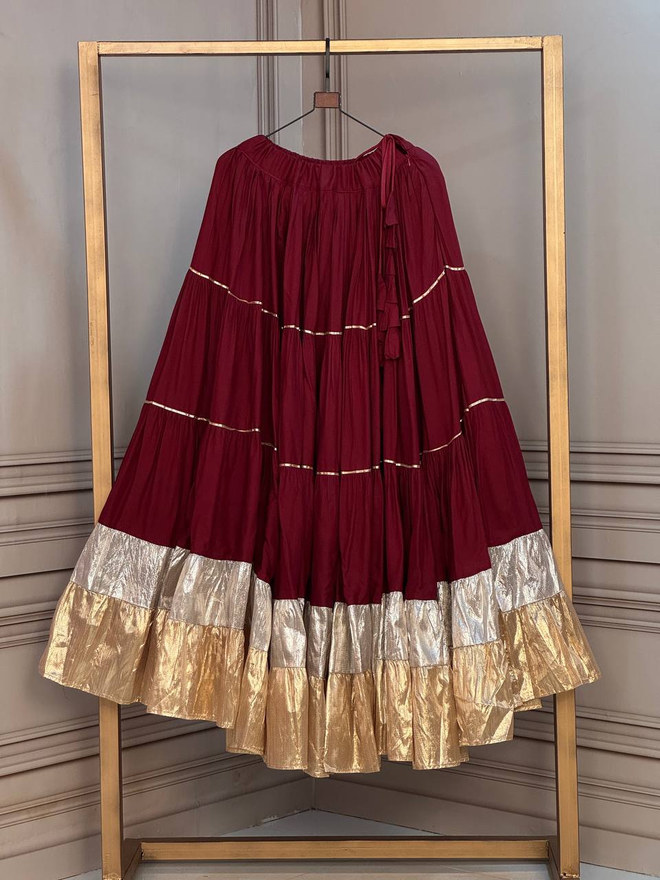 Navratri Special Rayon Layered Lahenga Collection