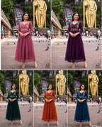 Party Wear Geogrette Embriodery Gown
