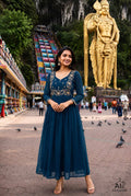 Party Wear Geogrette Embriodery Gown