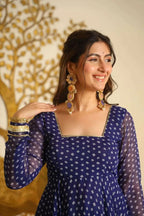 Classic Bandhani Print Geogrette Anarkali Suit Set
