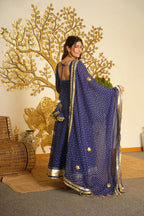 Classic Bandhani Print Geogrette Anarkali Suit Set