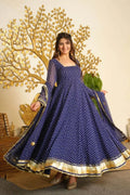 Classic Bandhani Print Geogrette Anarkali Suit Set