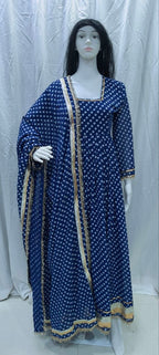 Classic Bandhani Print Geogrette Anarkali Suit Set