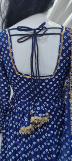 Classic Bandhani Print Geogrette Anarkali Suit Set