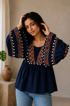 Festive Rayon Gamthi Work Top Collection