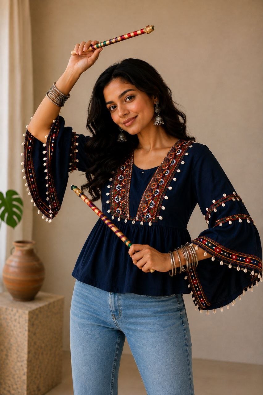Festive Rayon Gamthi Work Top Collection