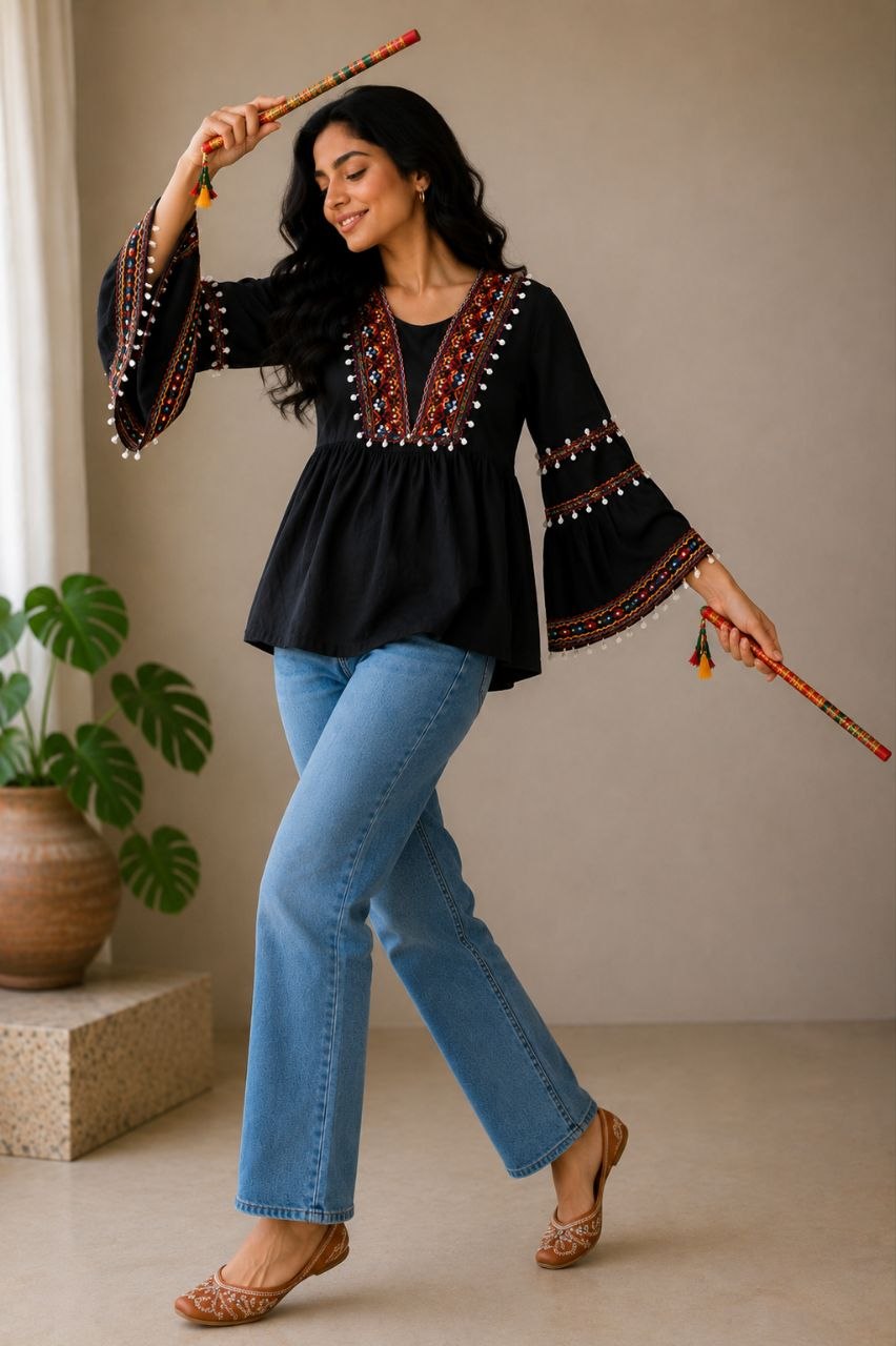 Festive Rayon Gamthi Work Top Collection