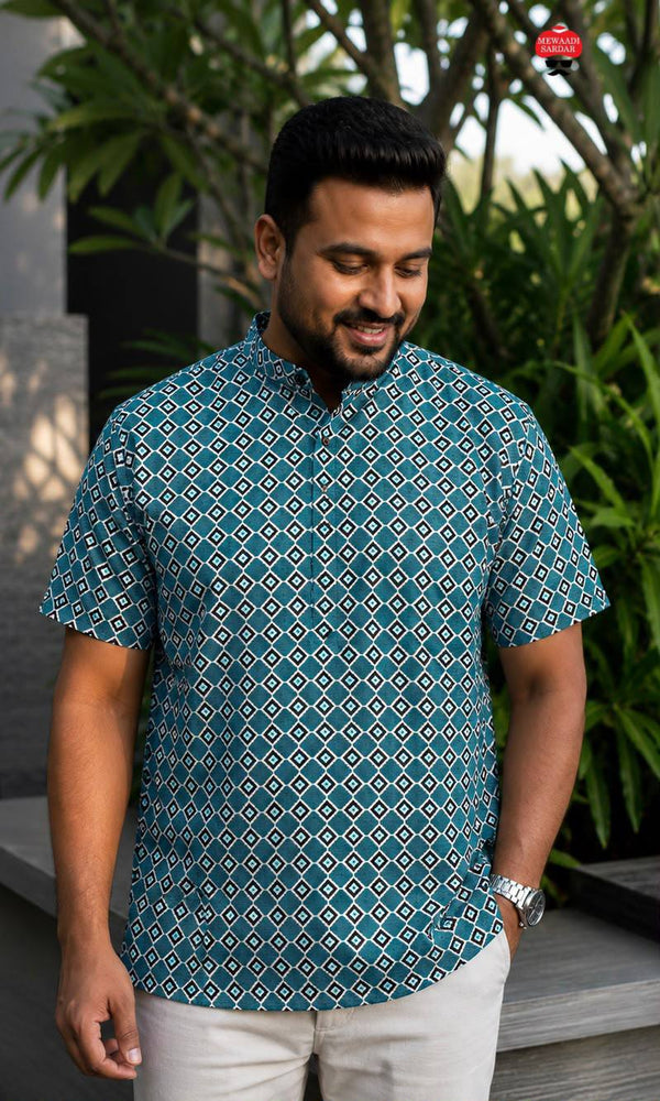 Casual Cotton Printed Half Sleeve Shirt