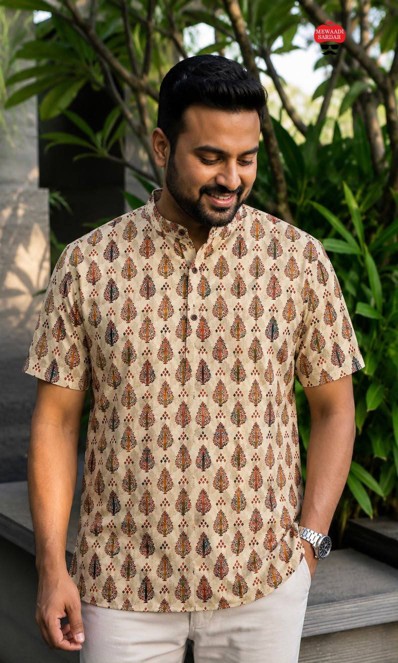 Casual Cotton Printed Half Sleeve Shirt