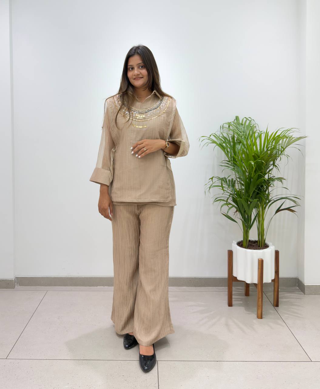 Ethnic Salsa Silk Handwork Designer Co-ord Set