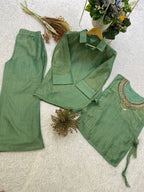 Ethnic Salsa Silk Handwork Designer Co-ord Set