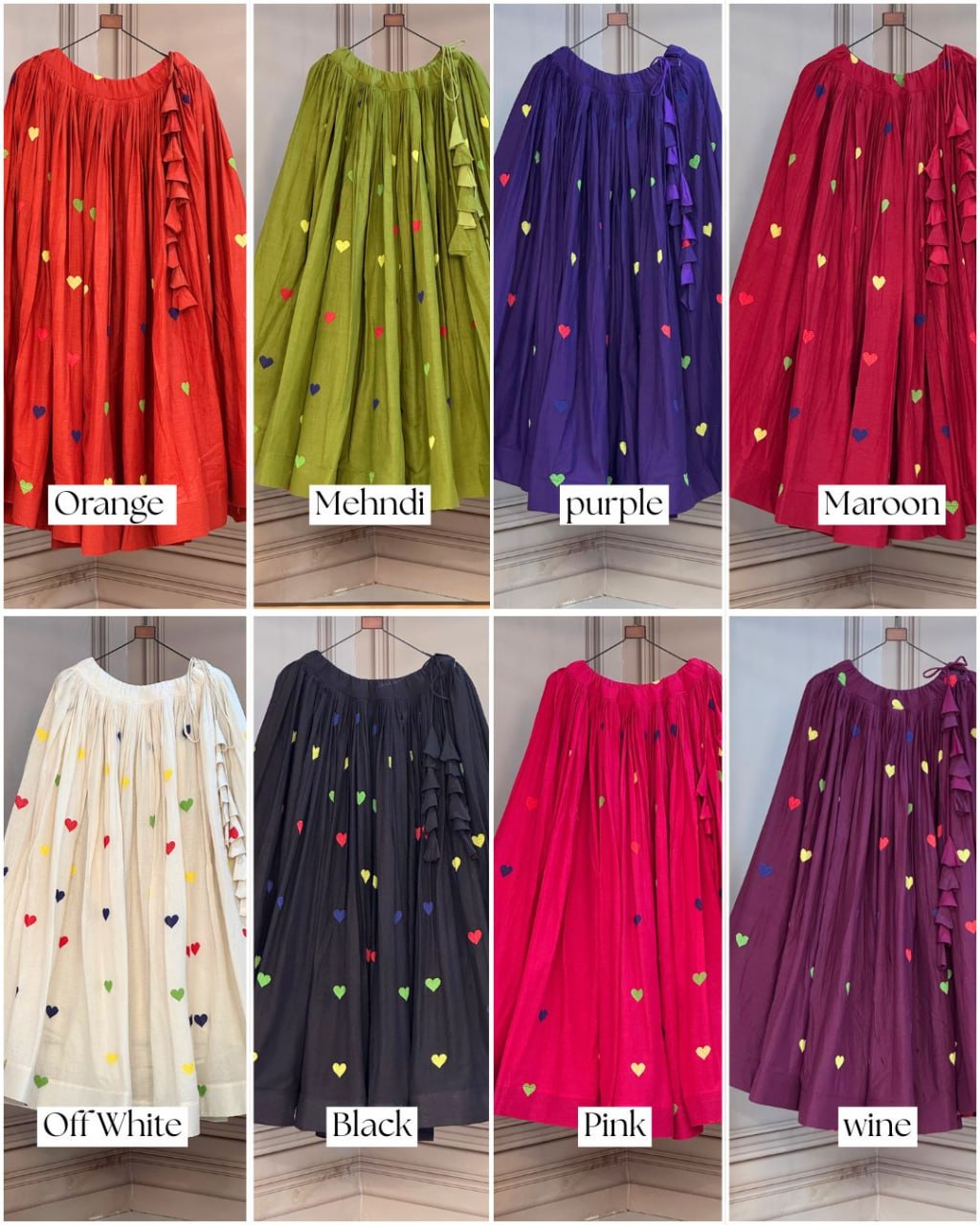 Cora Cotton Heart Embriodery lehenga collection
