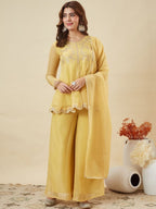 Party Wear Silk Embriodery Palazzo Set