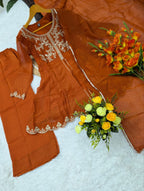 Party Wear Silk Embriodery Palazzo Set