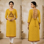 Bandhani Print Geogrette Kurti for Navratri in Plus SIze
