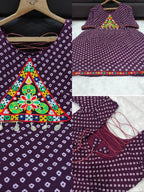 Bandhani Print Geogrette Kurti for Navratri in Plus SIze