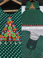 Bandhani Print Geogrette Kurti for Navratri in Plus SIze
