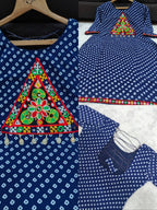Bandhani Print Geogrette Kurti for Navratri in Plus SIze