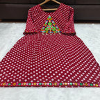 Bandhani Print Geogrette Kurti for Navratri in Plus SIze