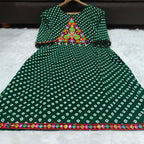 Bandhani Print Geogrette Kurti for Navratri in Plus SIze