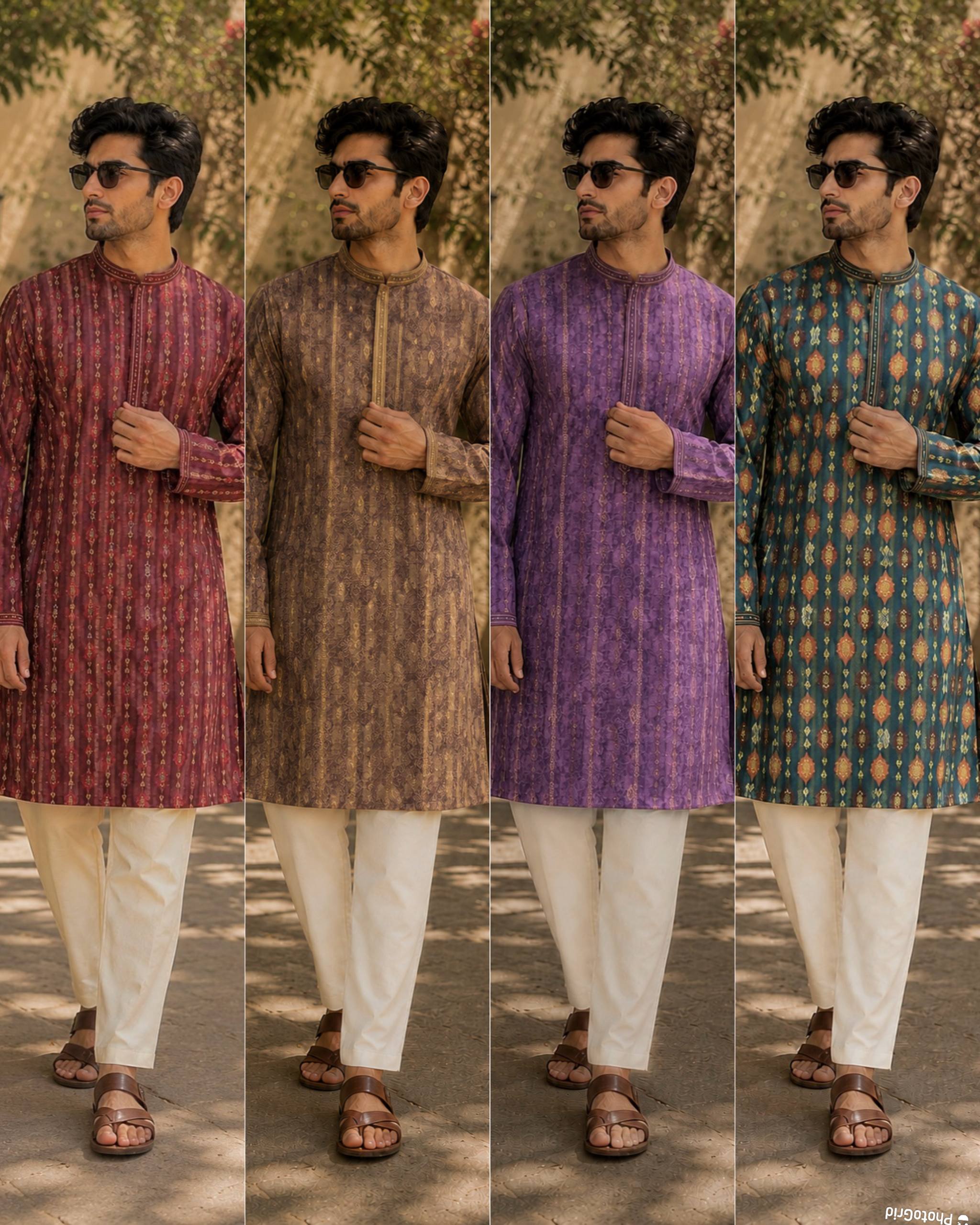 Men's Ethnic Cotton Kurta Pyjama Set