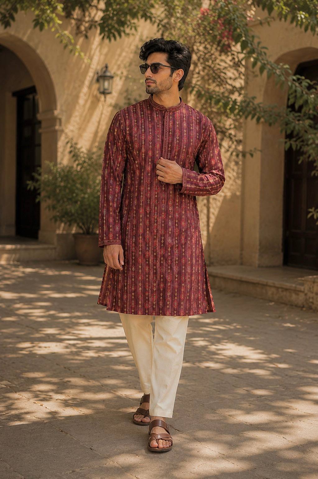 Men's Ethnic Cotton Kurta Pyjama Set