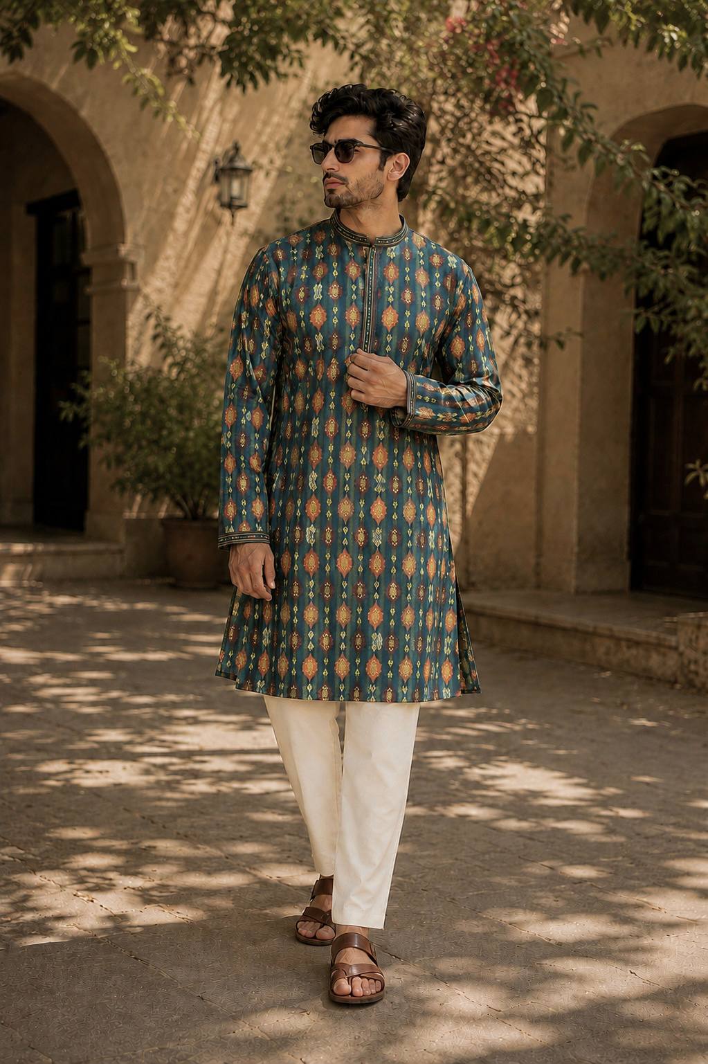 Men's Ethnic Cotton Kurta Pyjama Set