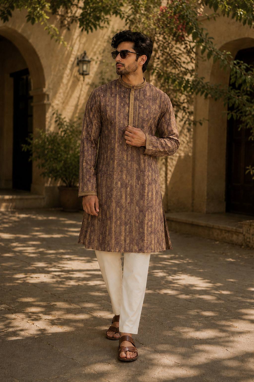 Men's Ethnic Cotton Kurta Pyjama Set