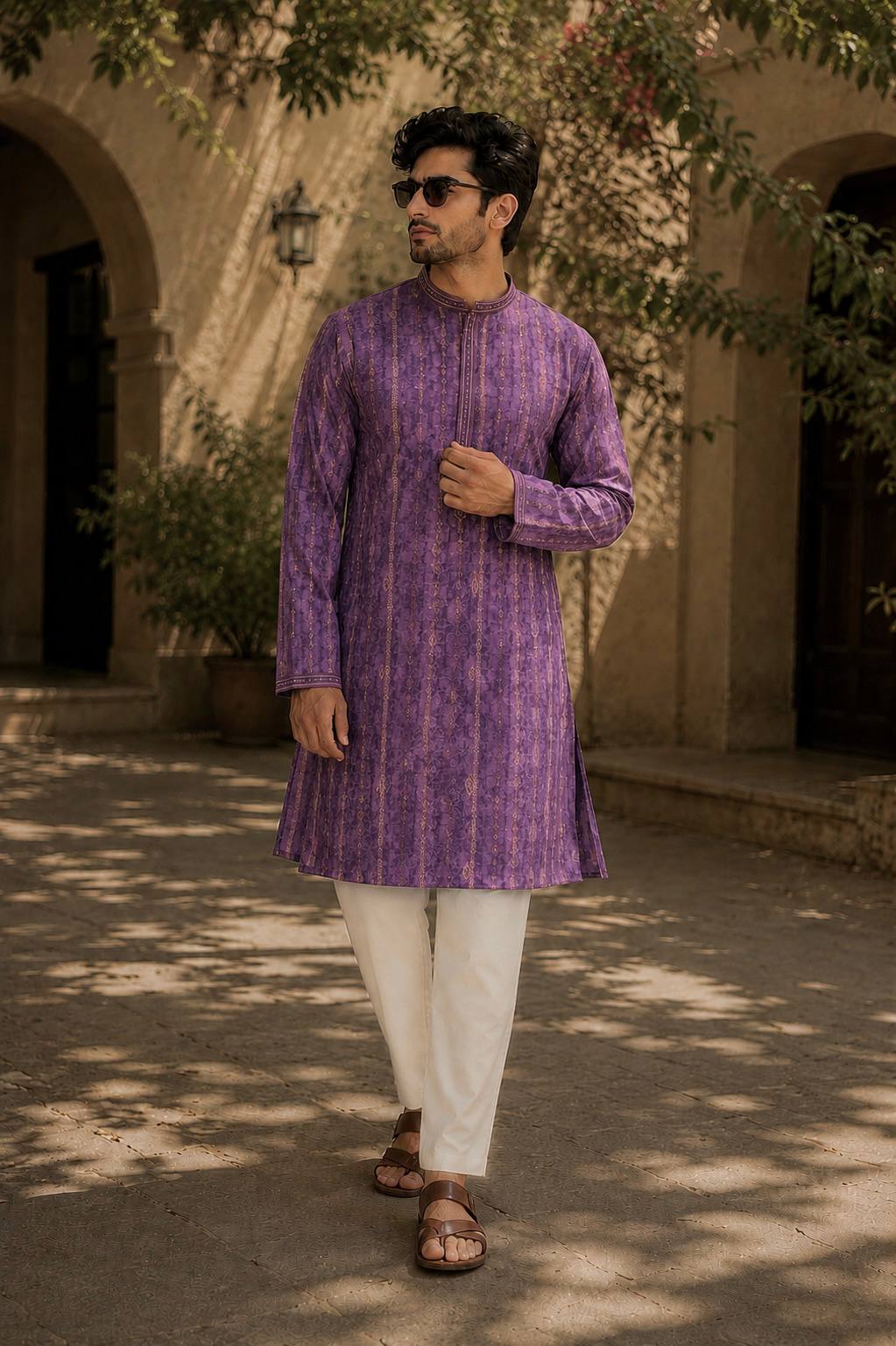 Men's Ethnic Cotton Kurta Pyjama Set