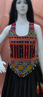 Navratri Special Black Cotton Lehenga Set with Jacket