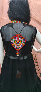 Navratri Special Black Cotton Lehenga Set with Jacket