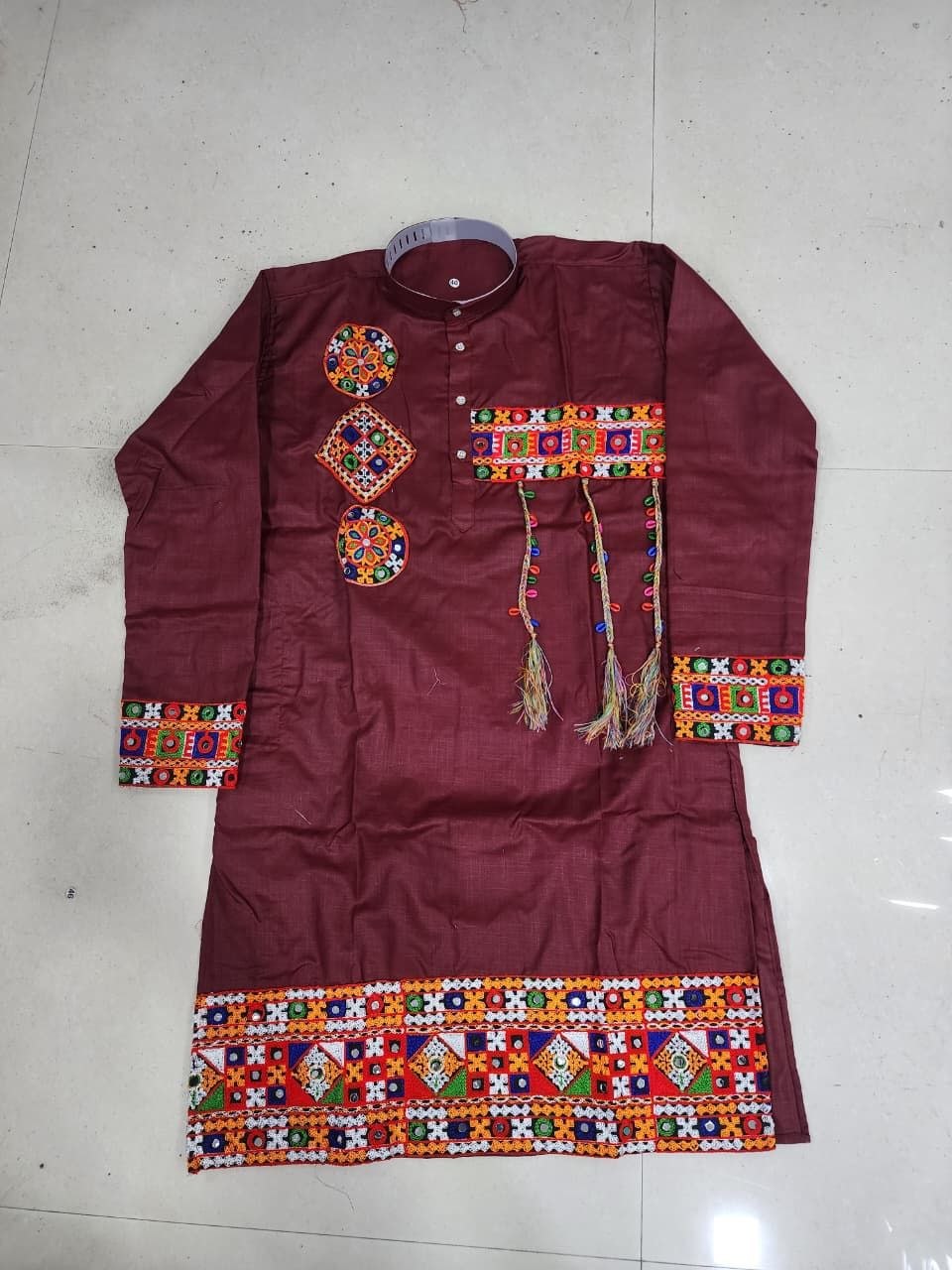 Cotton Gamthi Work Men's Kurta Pyjama Navratri Special Set