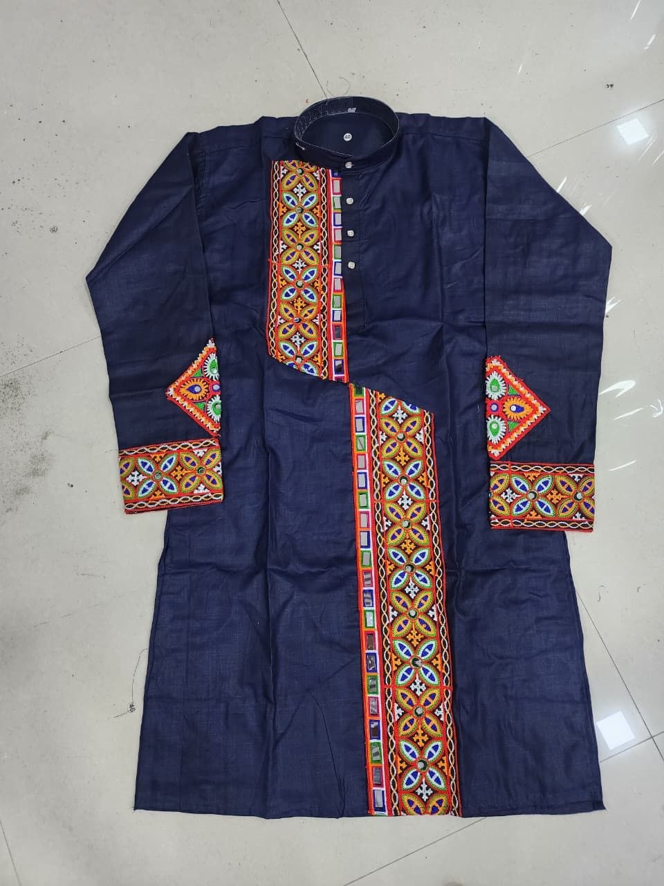 Cotton Gamthi Work Men's Kurta Pyjama Navratri Special Set