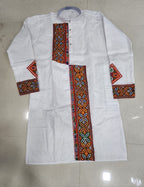 Cotton Gamthi Work Men's Kurta Pyjama Navratri Special Set