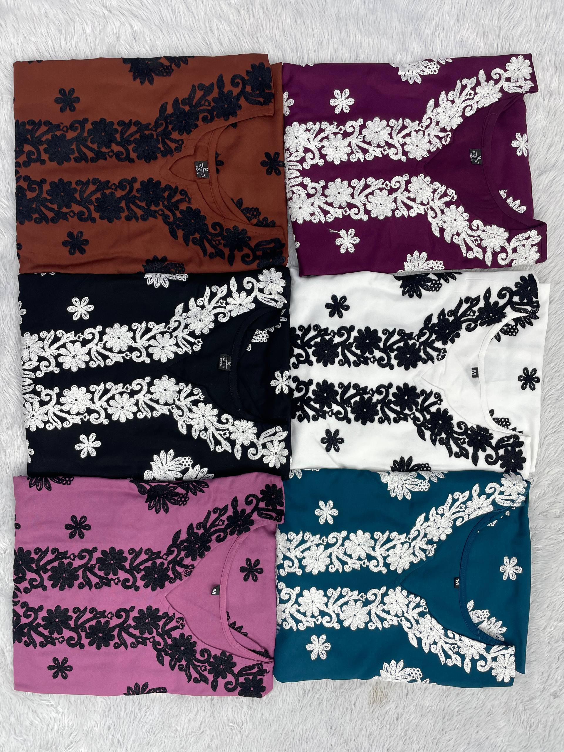 Rayon Chikankari Kurti Palazzo Suit Set