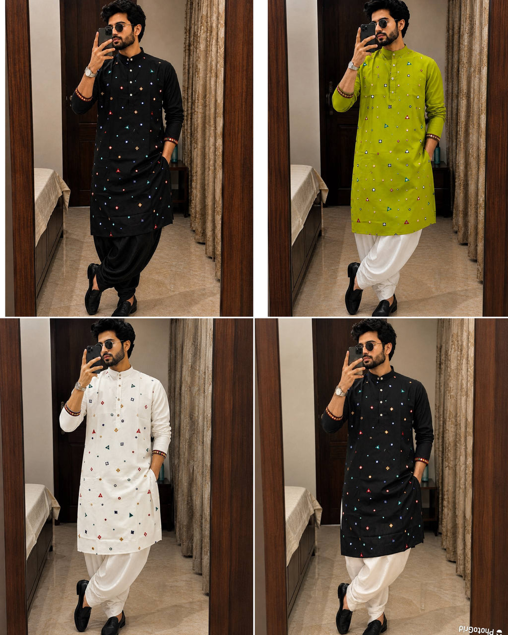 Men's Flex Cotton Kurta Dhoti Navratri Special Set