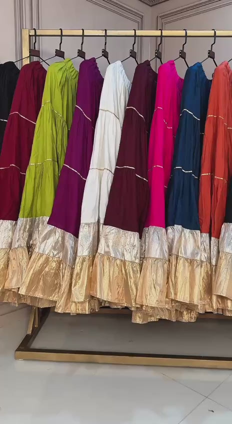 Navratri Special Rayon Layered Lahenga Collection